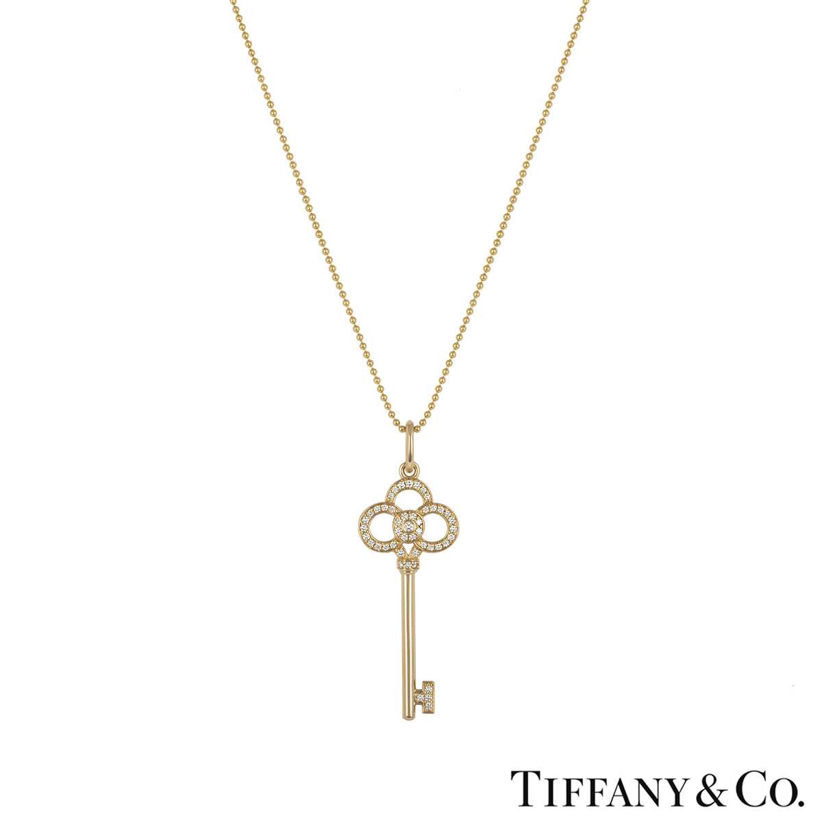 Best Tiffany Keys Round Star Key Pendant Yellow Diamond For